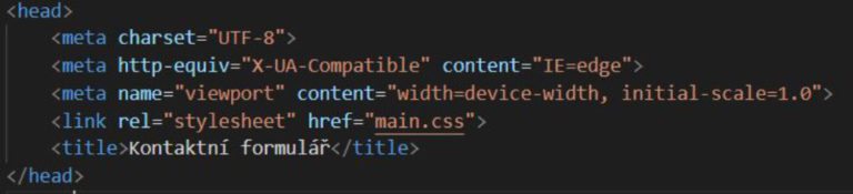 Propojení CSS souboru s HTML.