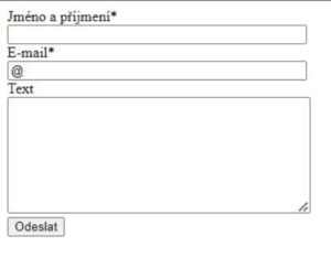 Kompletní formulář v prohlížeči.