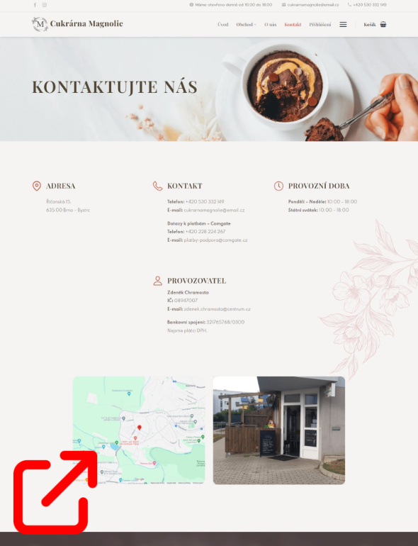 Cukrárna Magnolie - kontakt.