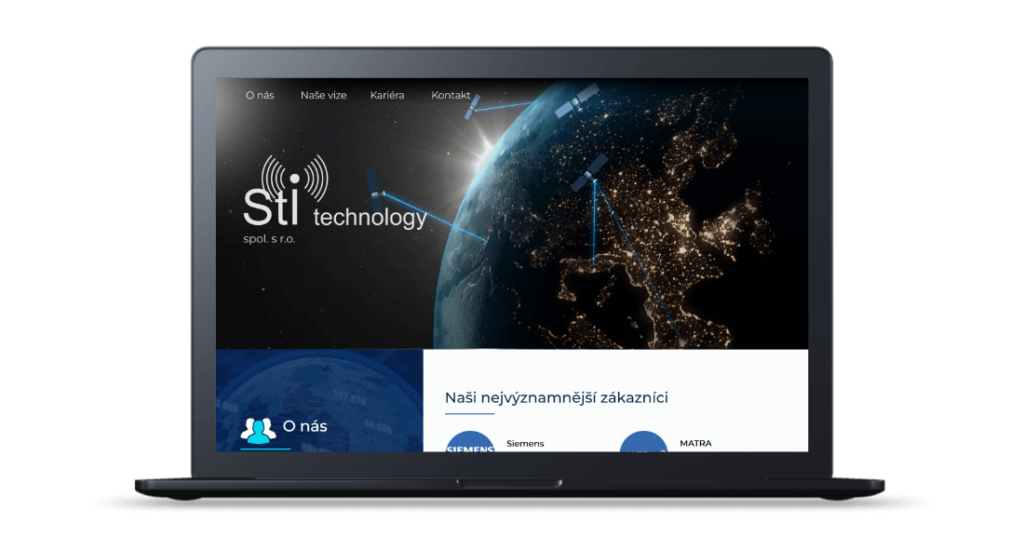 Ukázka práce tvorby webových stránek STI technology.