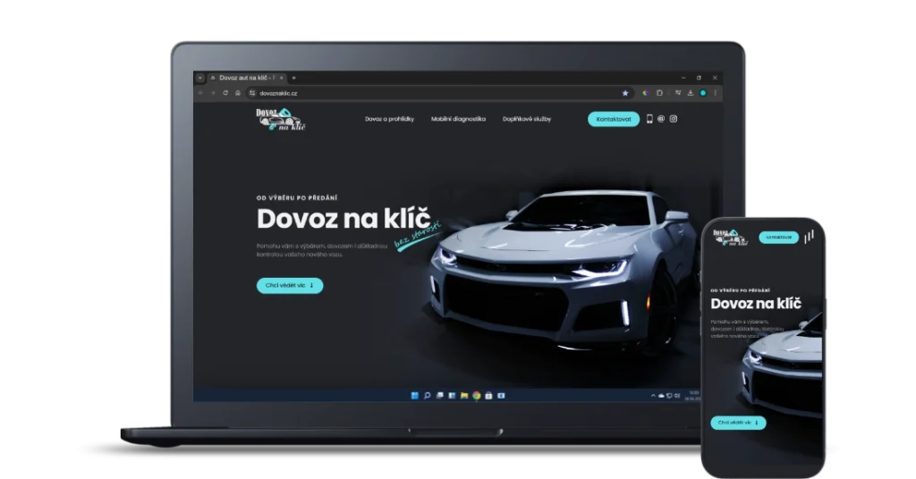 Ukázka webu Dovoz na klíč.